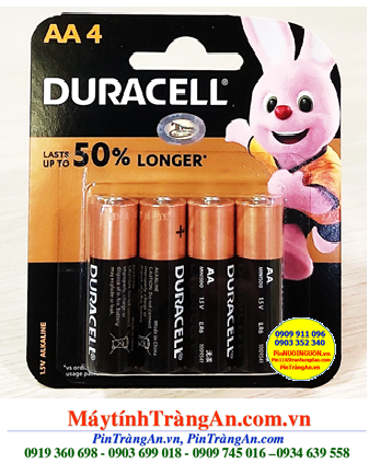 Duracell LR6 MN1500, Pin AA 1.5v alkaline Duracell LR6 MN1500B4 (Lasts up to 50% longer) /Vỉ 4viên
